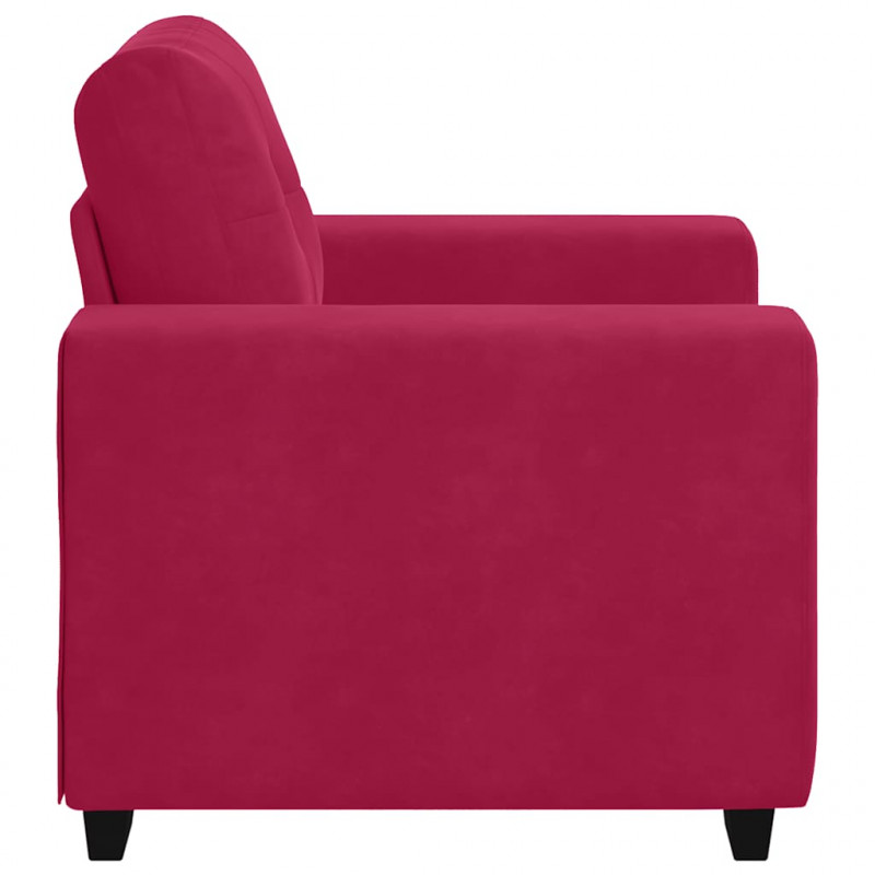 Sofa Fotel Wino Czerwone 100x78x80 cm Aksamit