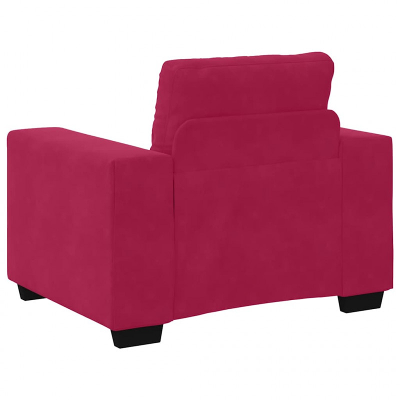 Sofa Fotel Wino Czerwone 100x78x80 cm Aksamit