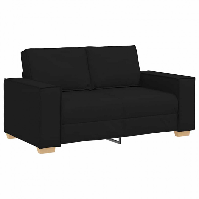 Sofa 2-osobowa Czarna 160x78x84 cm Tkanina