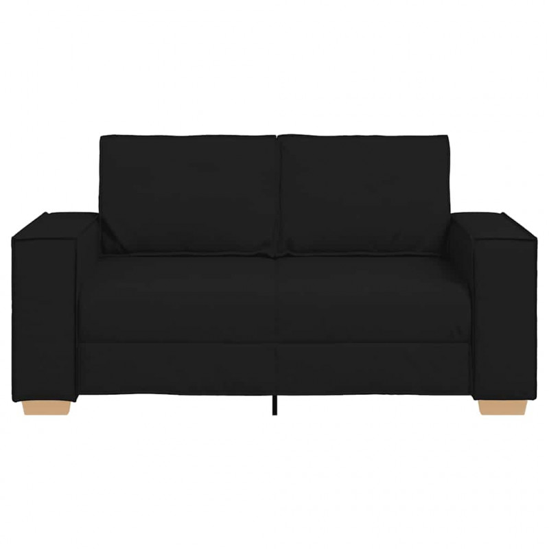 Sofa 2-osobowa Czarna 160x78x84 cm Tkanina