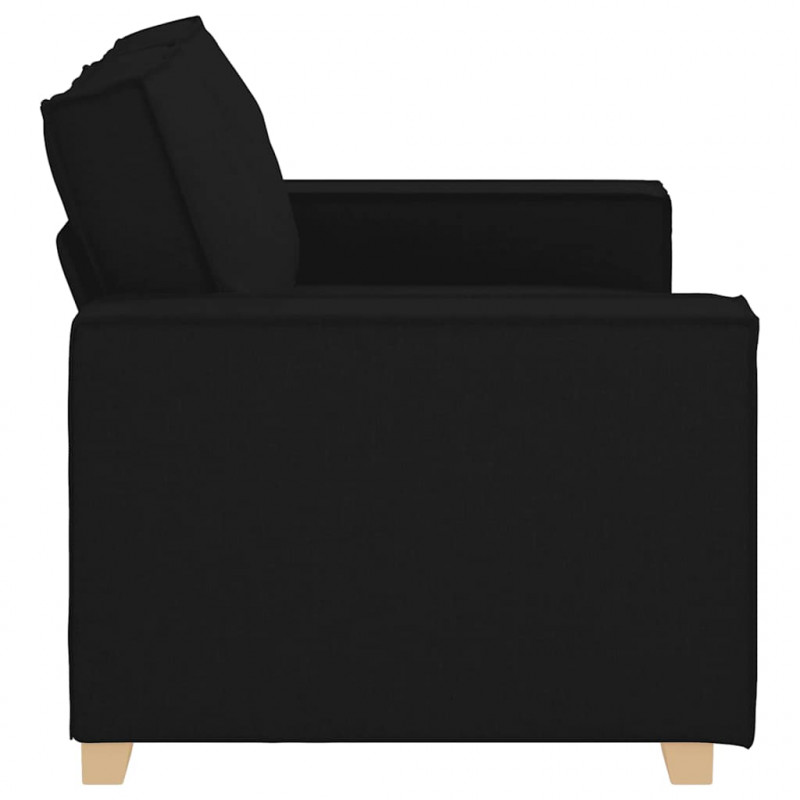 Sofa 2-osobowa Czarna 160x78x84 cm Tkanina