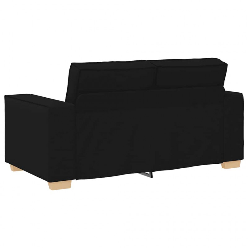 Sofa 2-osobowa Czarna 160x78x84 cm Tkanina