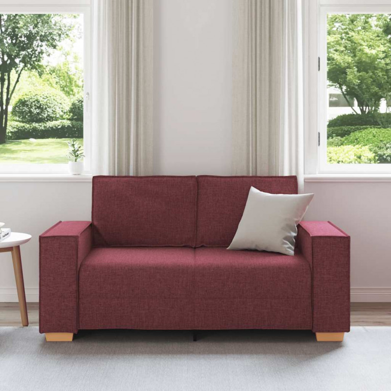 Sofa 2-osobowa w kolorze czerwonego wina 160x78x84 cm Tkanina