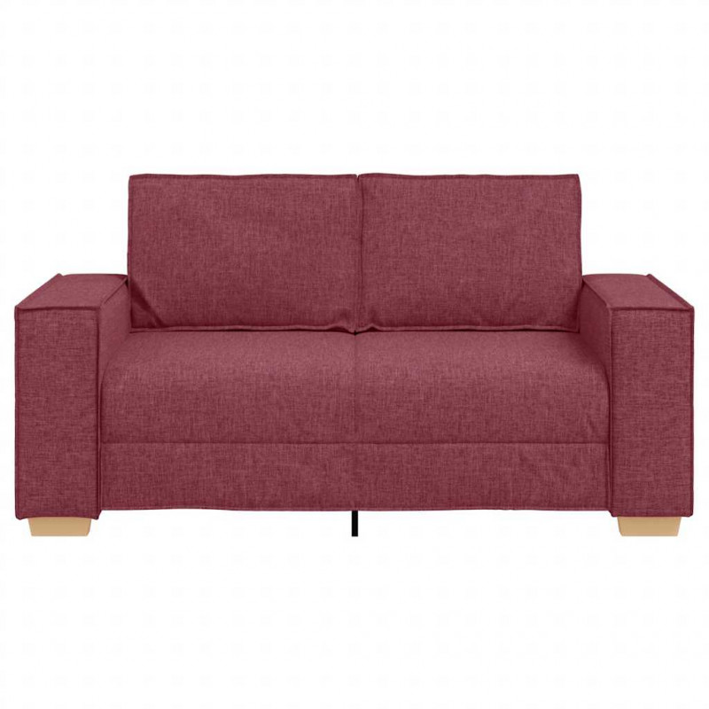 Sofa 2-osobowa w kolorze czerwonego wina 160x78x84 cm Tkanina