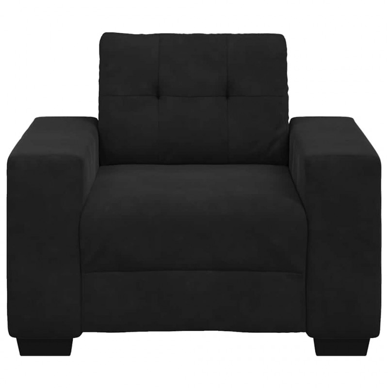 Sofa Fotel Czarny 100x78x80 cm Aksamit