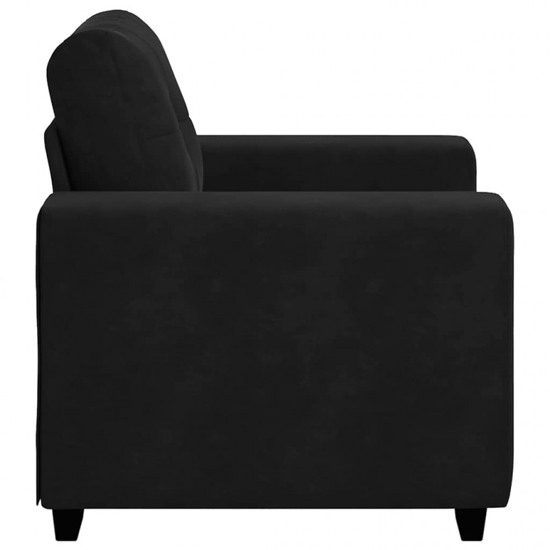 Sofa Fotel Czarny 100x78x80 cm Aksamit