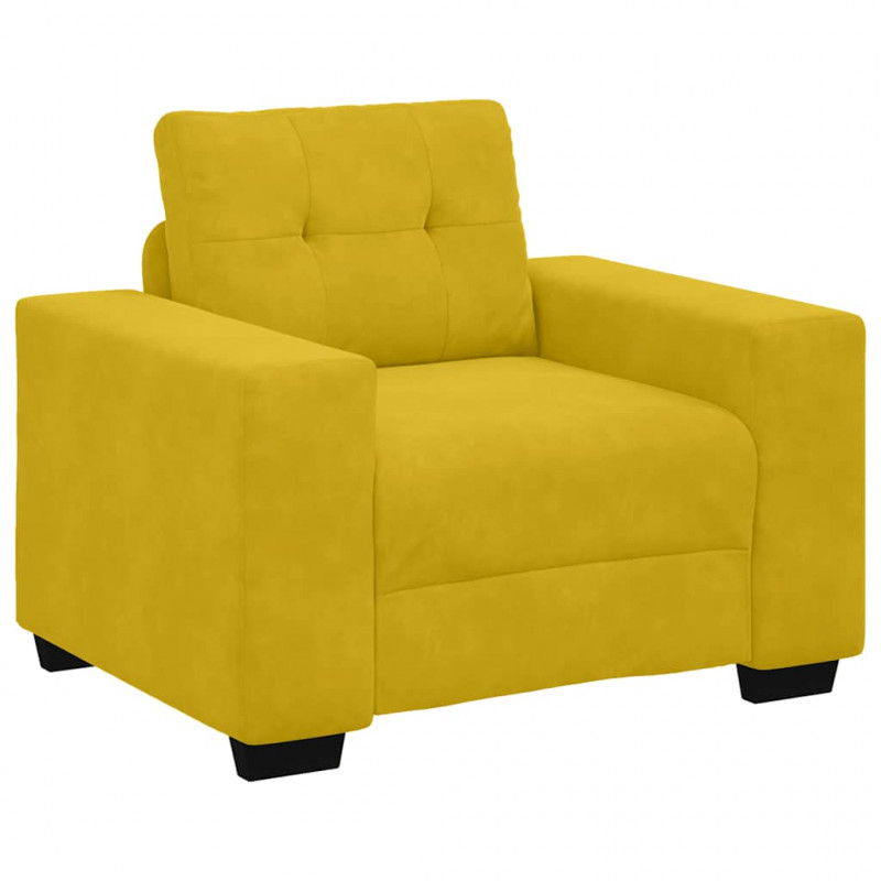 Sofa Fotel Żółty 100x78x80 cm Aksamit