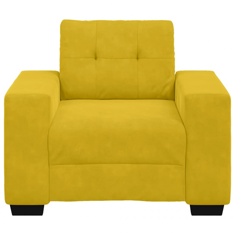 Sofa Fotel Żółty 100x78x80 cm Aksamit