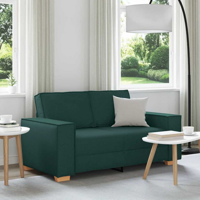 Sofa 2-osobowa Ciemnozielona 160x78x84 cm Tkanina