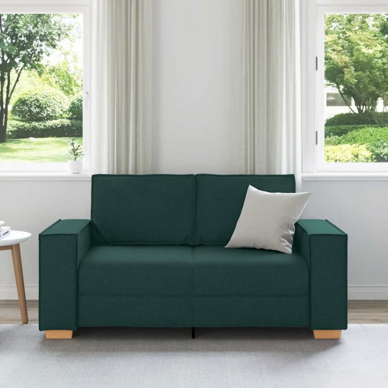 Sofa 2-osobowa Ciemnozielona 160x78x84 cm Tkanina