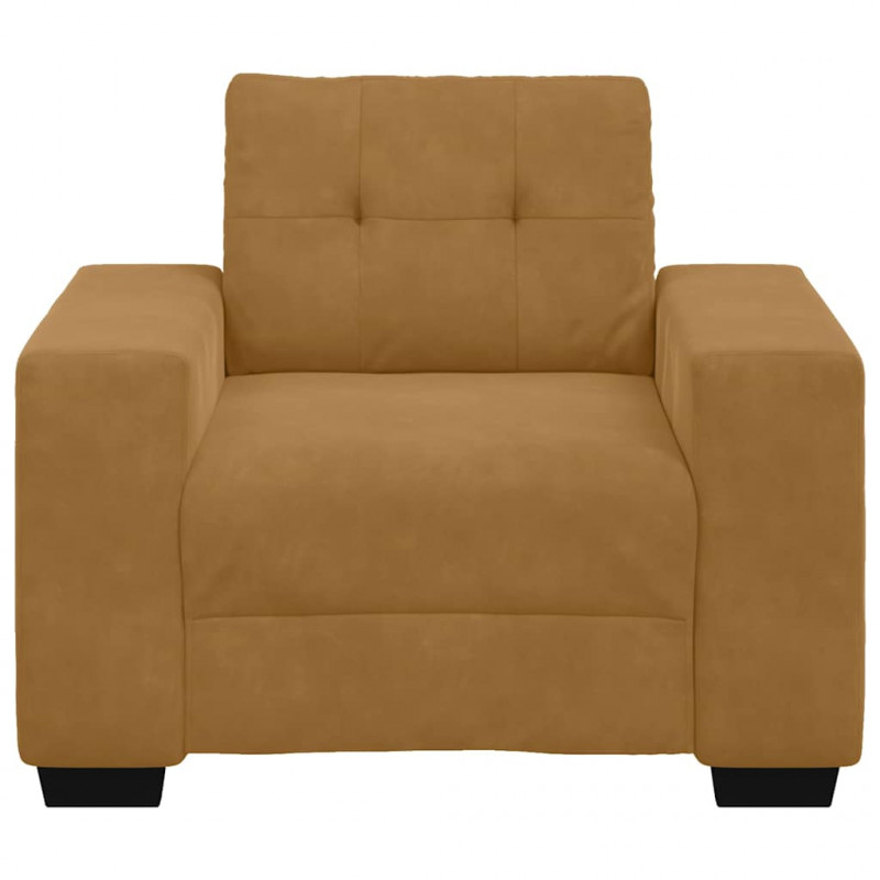 Sofa Fotel Brązowy 100x78x80 cm Aksamit