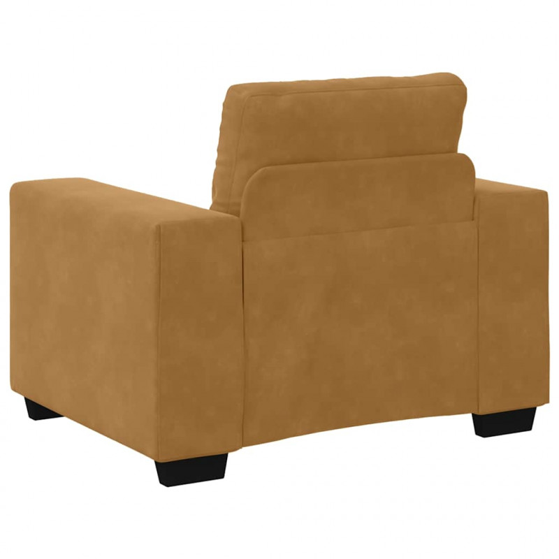 Sofa Fotel Brązowy 100x78x80 cm Aksamit
