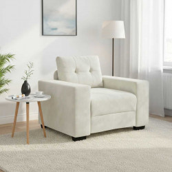Sofa Fotel Kremowy 100x78x80 cm Aksamit