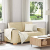 Sofa 2-osobowa kremowa 160x78x84 cm Tkanina