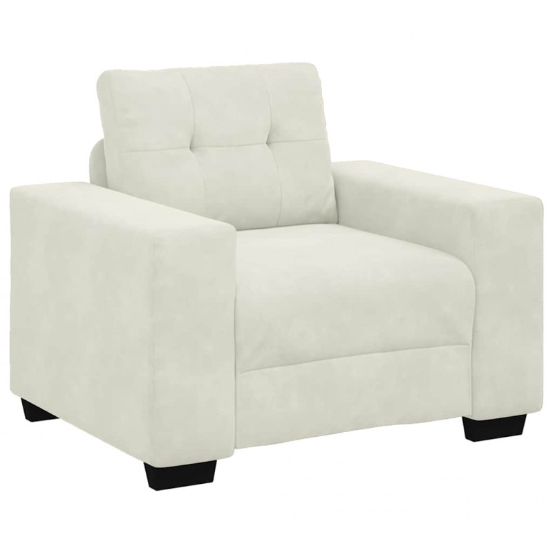 Sofa Fotel Kremowy 100x78x80 cm Aksamit