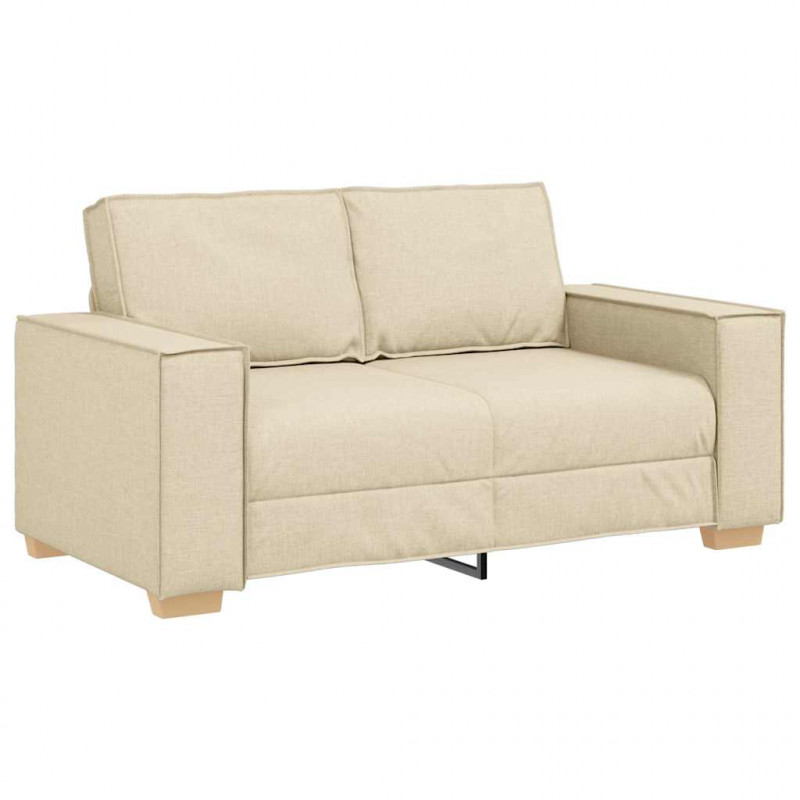 Sofa 2-osobowa kremowa 160x78x84 cm Tkanina