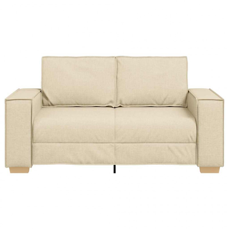 Sofa 2-osobowa kremowa 160x78x84 cm Tkanina