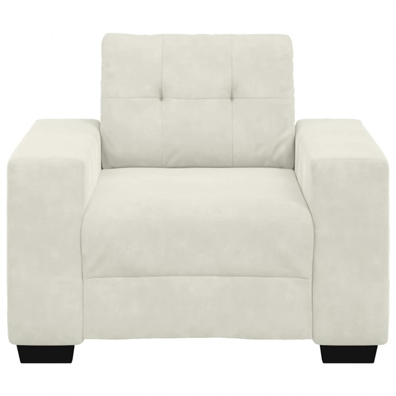 Sofa Fotel Kremowy 100x78x80 cm Aksamit