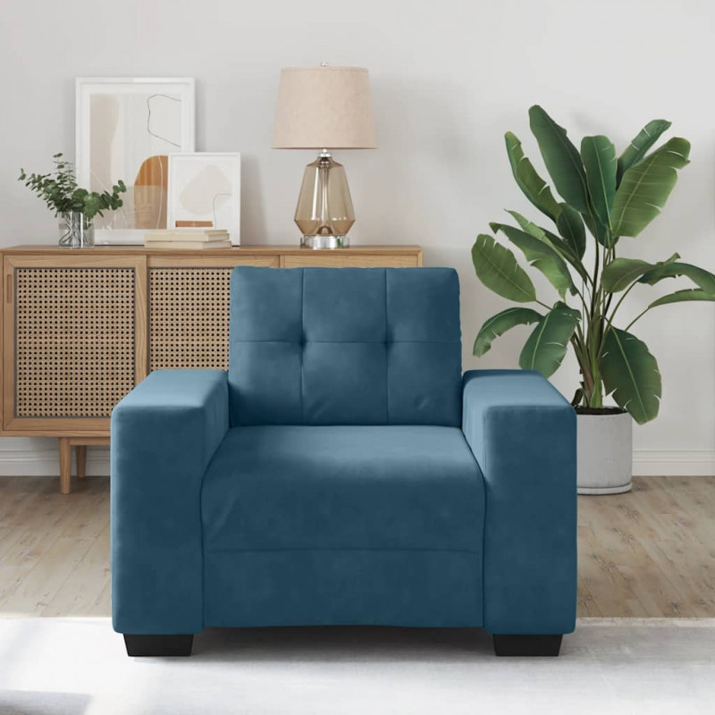 Sofa Fotel Niebieski 100x78x80 cm Aksamit