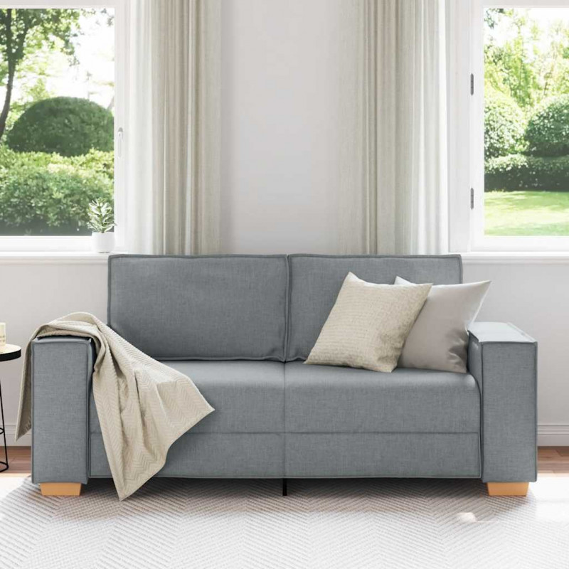 Sofa 2-osobowa Jasnoszara 180x78x84 cm Tkanina