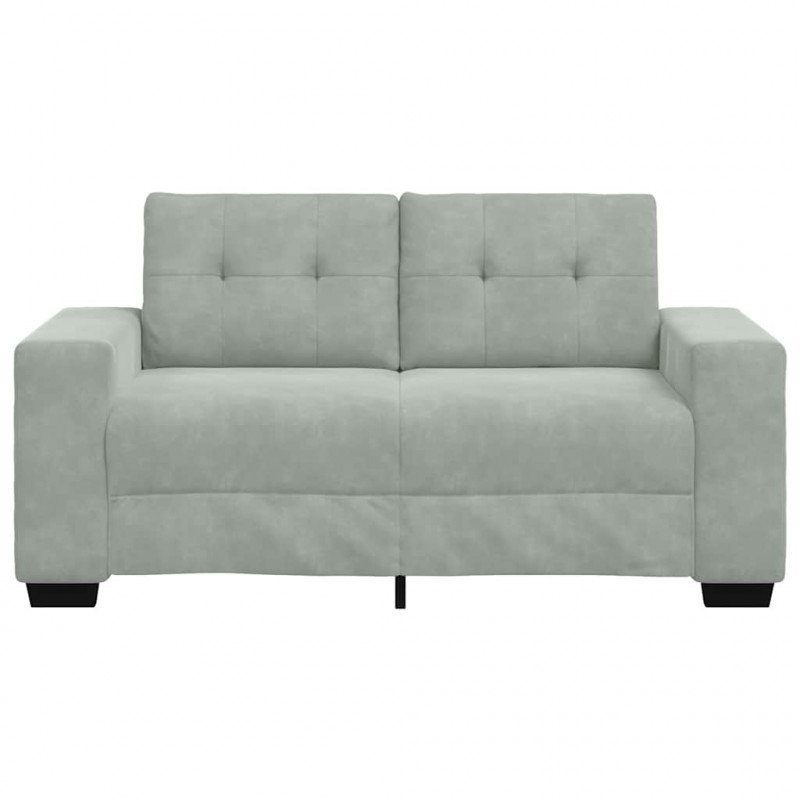 Sofa dwuosobowa Jasnoszara 160x77x82 cm Aksamit