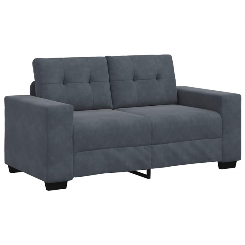 Sofa dwuosobowa Ciemnoszara 160x77x82 cm Aksamit