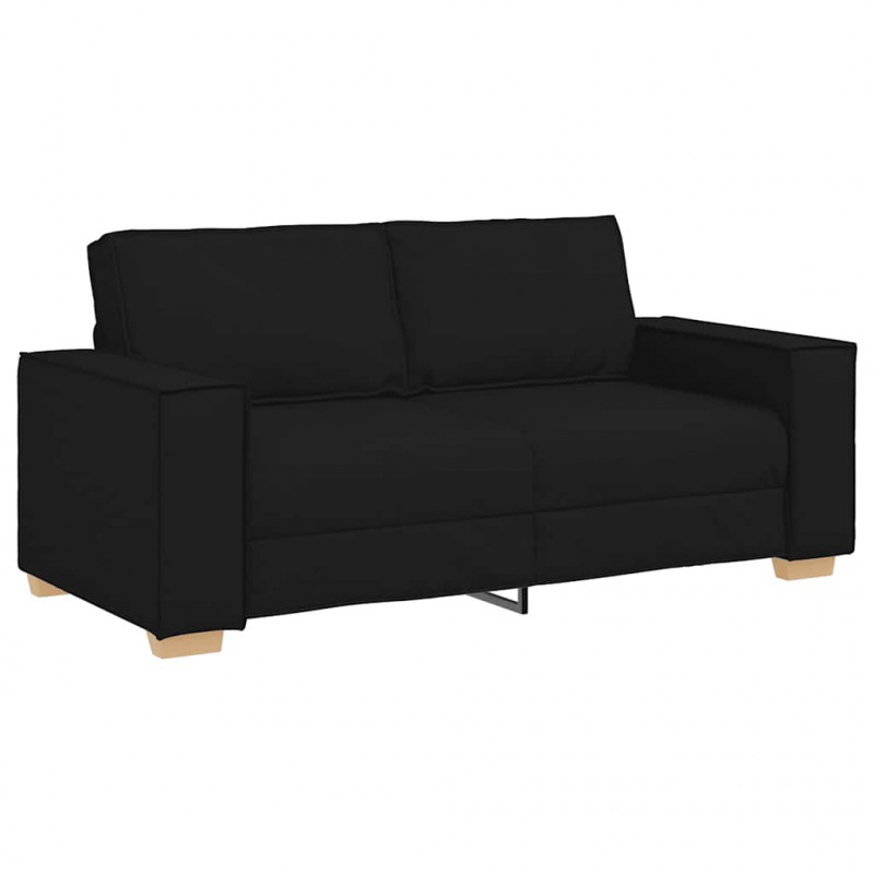 Sofa 2-osobowa Czarna 180x78x84 cm Tkanina