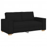Sofa 2-osobowa Czarna 180x78x84 cm Tkanina