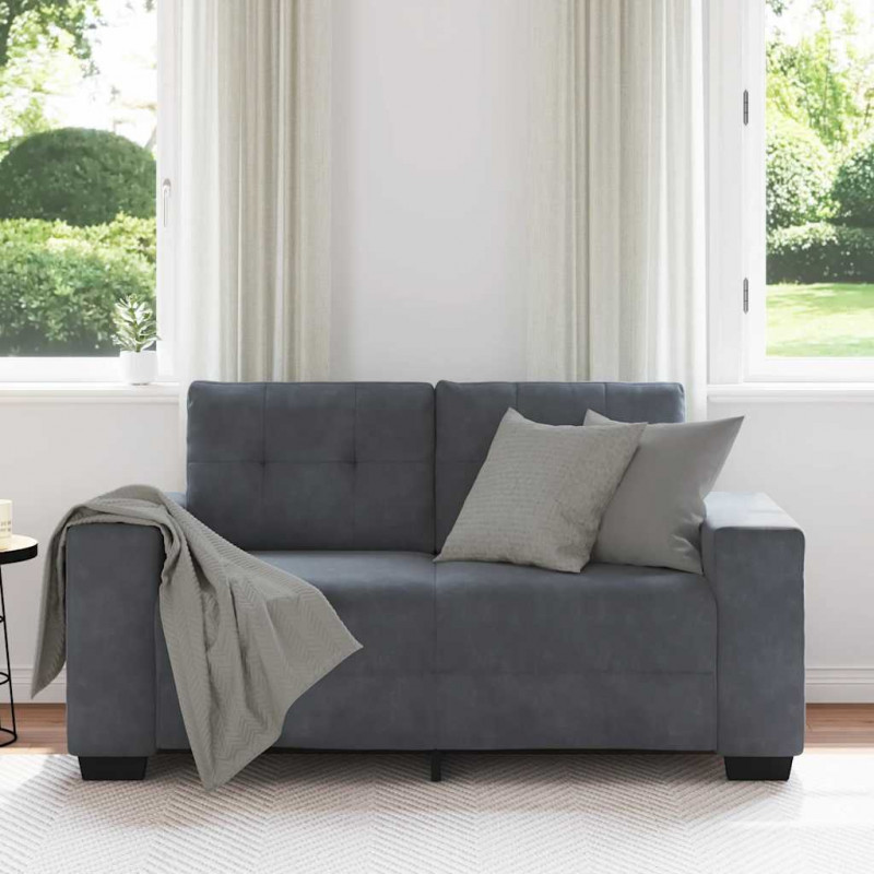 Sofa dwuosobowa Ciemnoszara 160x77x82 cm Aksamit