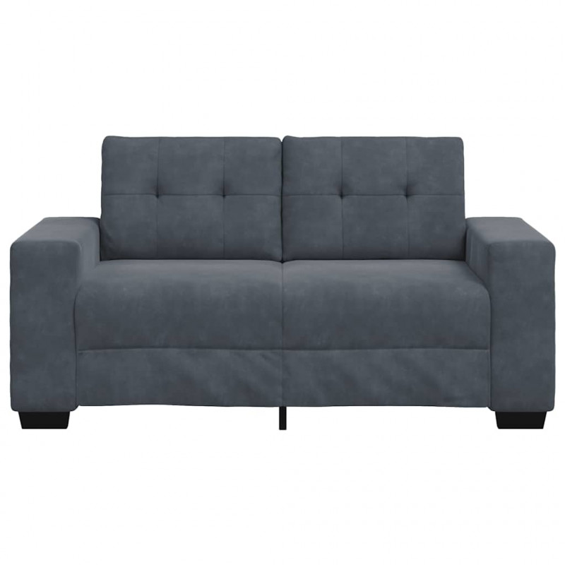 Sofa dwuosobowa Ciemnoszara 160x77x82 cm Aksamit