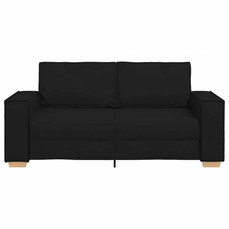 Sofa 2-osobowa Czarna 180x78x84 cm Tkanina
