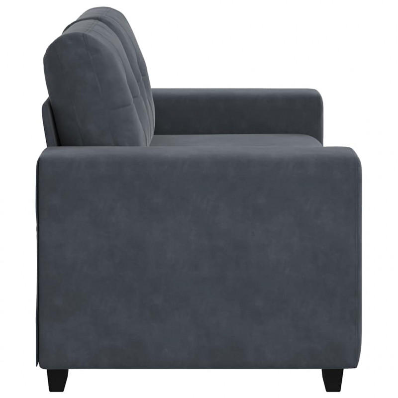 Sofa dwuosobowa Ciemnoszara 160x77x82 cm Aksamit