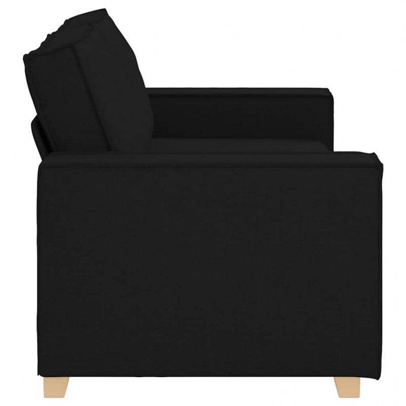 Sofa 2-osobowa Czarna 180x78x84 cm Tkanina