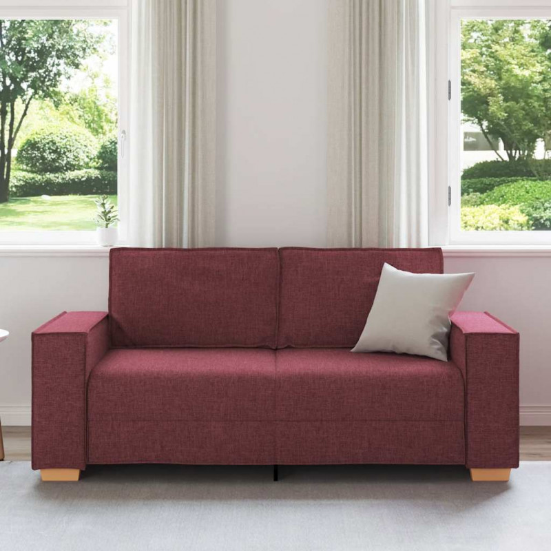Sofa 2-osobowa w kolorze czerwonego wina 180x78x84 cm Tkanina