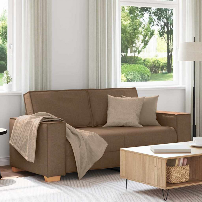 Sofa 2-osobowa brązowa 180x78x84 cm tkanina