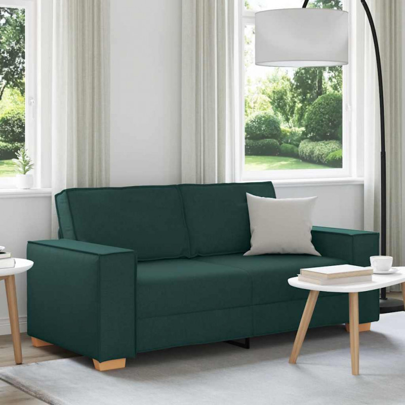 Sofa 2-osobowa Ciemnozielona 180x78x84 cm Tkanina