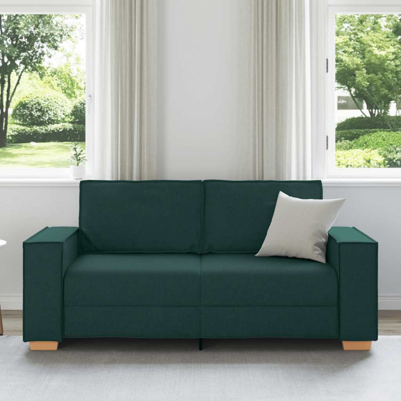 Sofa 2-osobowa Ciemnozielona 180x78x84 cm Tkanina