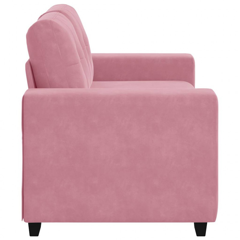 Sofa dwuosobowa, z poduszką Różowy Aksamit