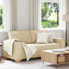 Sofa 2-osobowa kremowa 180x78x84 cm Tkanina