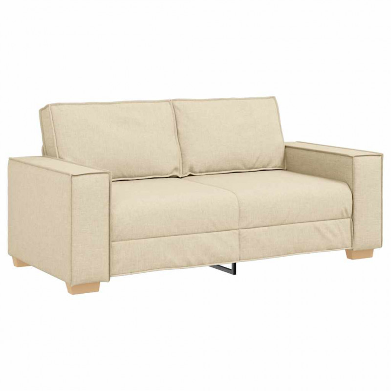 Sofa 2-osobowa kremowa 180x78x84 cm Tkanina
