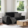Sofa dwuosobowa czarna 160x77x82 cm aksamitna