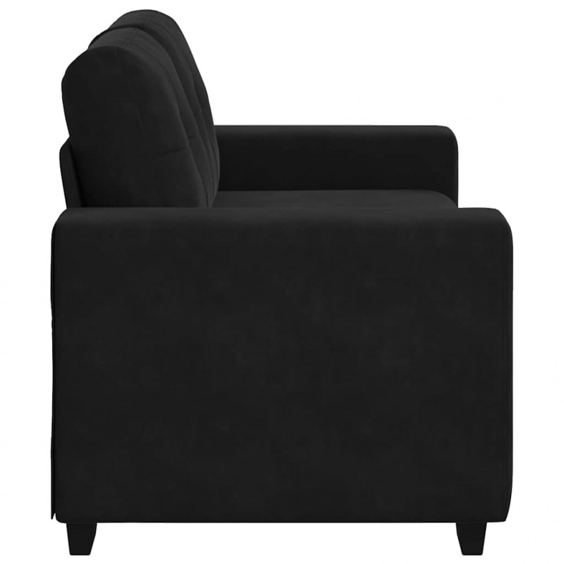 Sofa dwuosobowa czarna 160x77x82 cm aksamitna