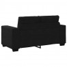 Sofa dwuosobowa czarna 160x77x82 cm aksamitna