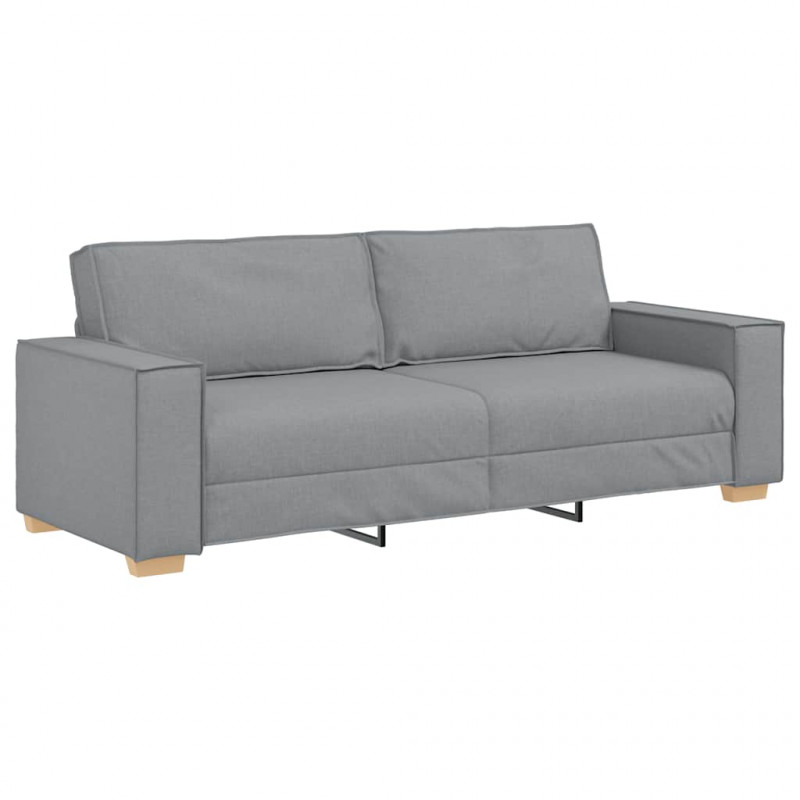 Sofa 3-osobowa Jasnoszara 220x78x84 cm Tkanina