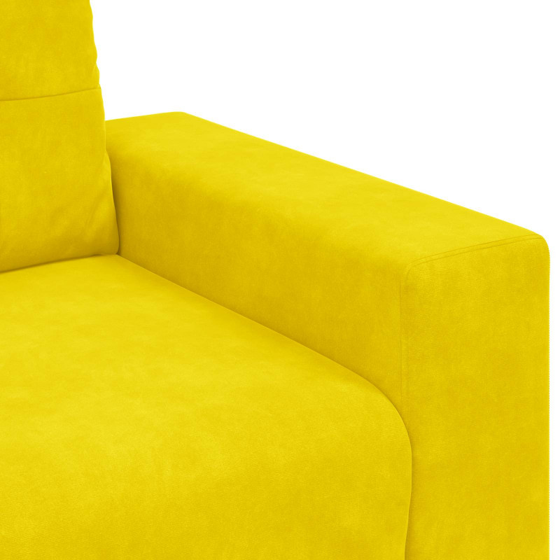 Sofa dwuosobowa, z poduszką Żółty Aksamit