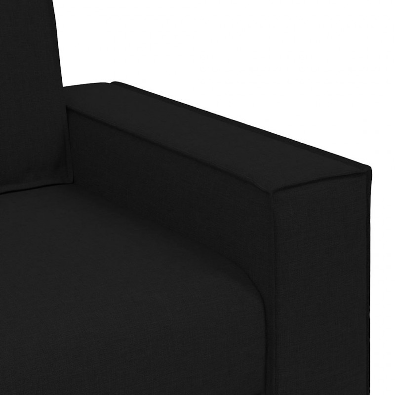 Sofa 3-osobowa Czarna 220x78x84 cm Tkanina