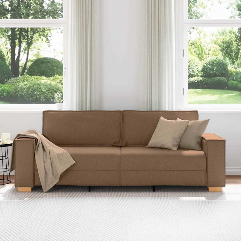 Sofa 3-osobowa Brązowa 180 cm Tkanina