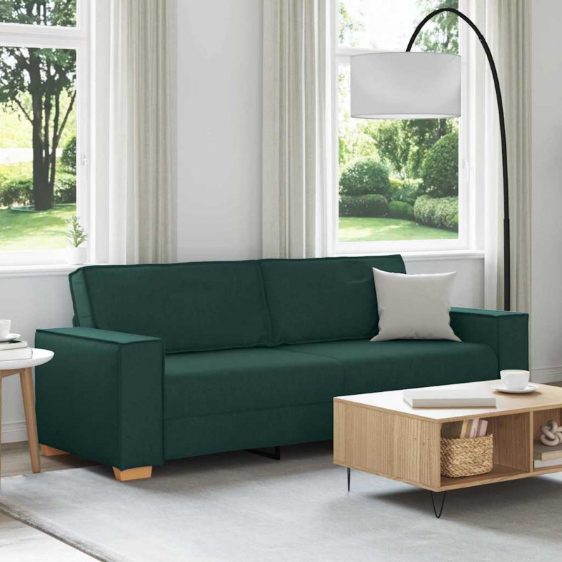 Sofa Ciemna zieleń 220 x 80 x 84 cm tkanina