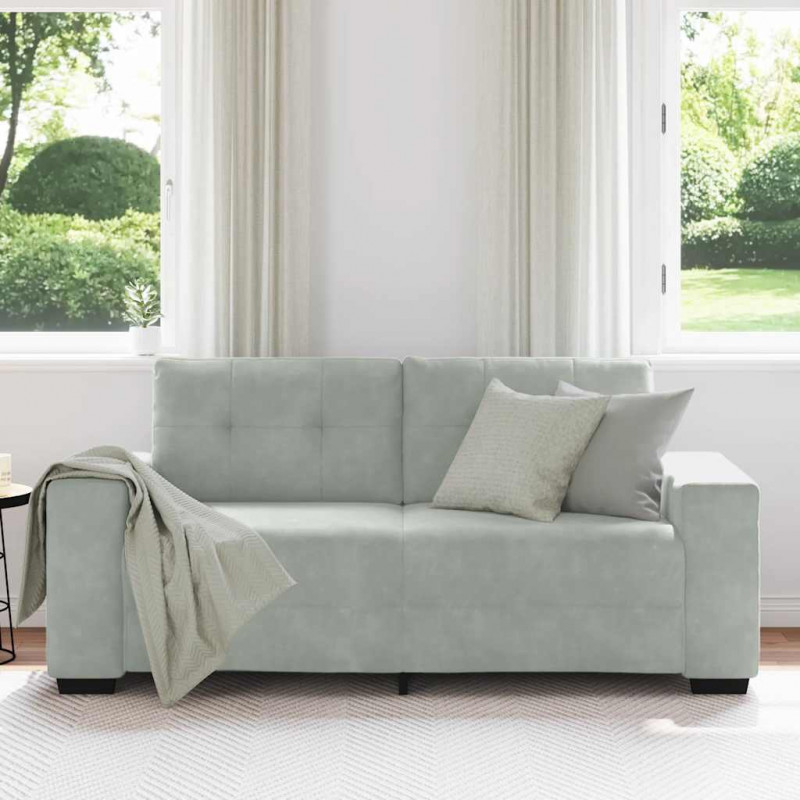 Sofa dwuosobowa Jasnoszara 180x77x82 cm Aksamit