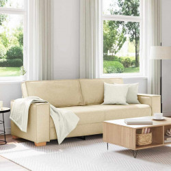 Sofa Kremowy 220 x 80 x 84 cm tkanina